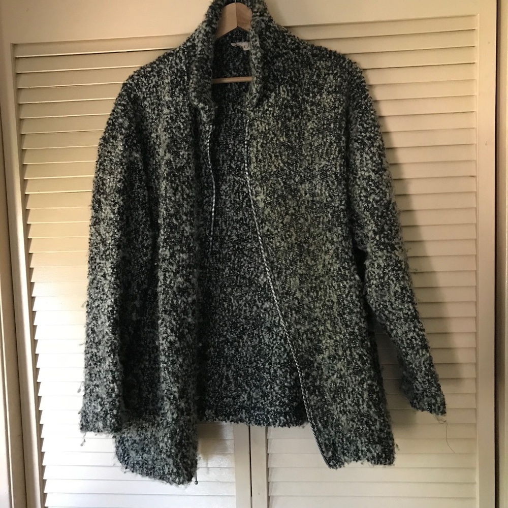 🖤 vintage fuzzy wool-knit jacket